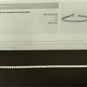 Lab Grown Diamond Tennis Bracelet in White Gold- 5 Karat total weight